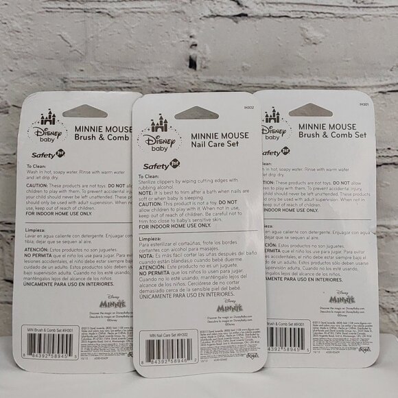 SAFETY 1ST MINNIE MOUSE BRUSH, COMB, NAIL CLIPPERS & FILES 6-PIECE BABY HYGIENE - Picture 3 of 16